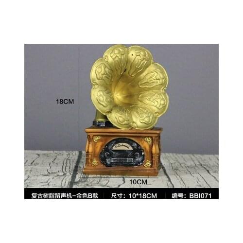 Vintage phonograph model display creative home art bar vinyl record machine wine cabinet decoration crafts statues Home dies