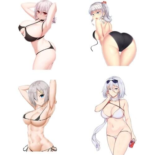 Japanese Anime Stickers Bikini Girl Wall Stickers Car Windshield Car Sticker Notebook Decal JDM JEEP Van Bike Offroad RV A4