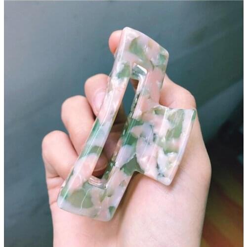 Acetate hair pins Large Geometric Hollow Square Tortoiseshell Leopard Acetate Hair Clip For Women Hair Accessories