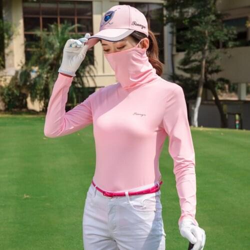 Womens Shirts Golf Clothing Summer Ladies Tops Ice Silk Sunscreen Bottoming Cool Long Sleeved Shirt Outdoor Sports Team Clothes