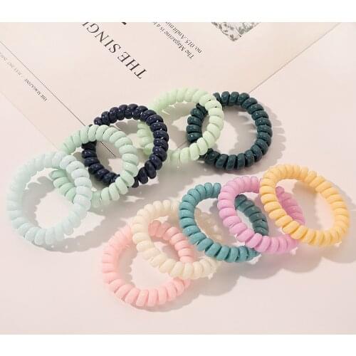 2Pcs Women Spiral Hair Ties Telephone Wire Elastic Hair Bands Fashion Headband Ponytail Holder Scrunchie Girls Hair Accessories