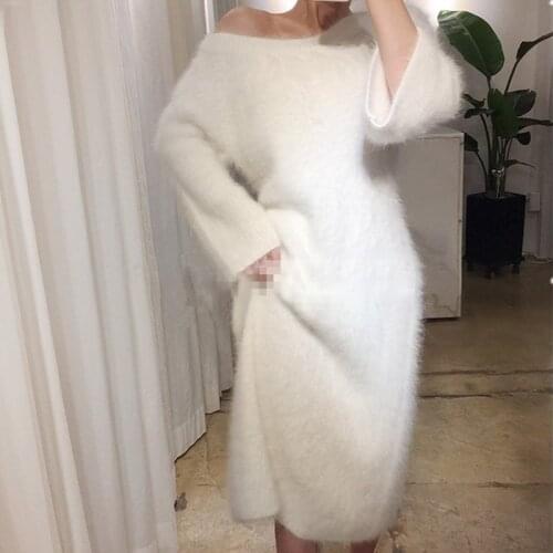 2021 New Women Long Pullovers Real Mink Cashmere Export Quality Factory Outlet Lady Sweater wsr545