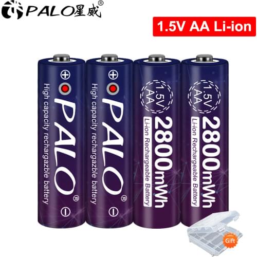 PALO 100% Original 1.5V AA Battery Rechargeable 1.5V Li-ion Batteries For Electric Toy Flashlight Clock Mouse camera calculator