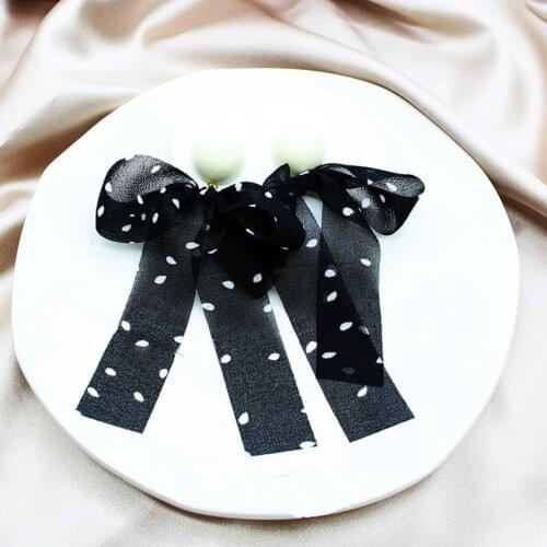 1PC Bowknot French Ribbon Earrings Pendant for Women Golden Wedding Date Night Valentines Day