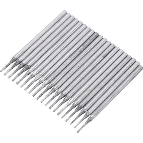20pcs Diamond Coated Core Drill Bits 1mm Solid Needle Drill Bits Hole Cutter For Gems Glass Tile