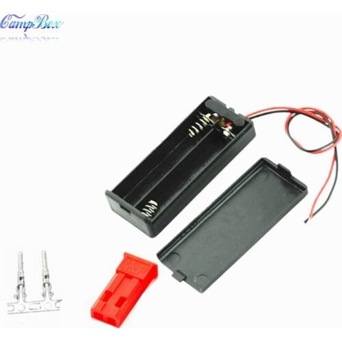 50Pcs 2xAAA Battery Case Holder Socket Wire Junction Boxes With Wires, Switch&Cover, JST 2.54 Male Header and Crimps