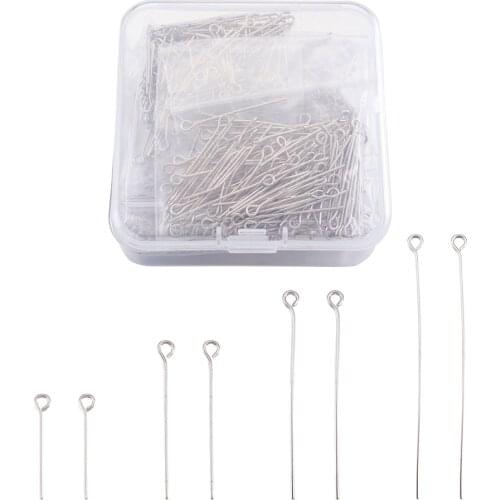 600pcs/box Eye Head Pins For DIY Jewelry Making Findings Accessories Mixed Size 20mm/30mm/40mm/45mm