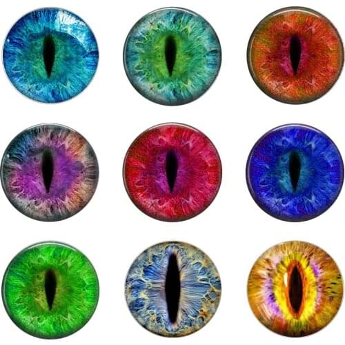 Hot sale 5pcs16mm20mm25mm Cat Eye and Dragon Eye Handmade Photo Glass Drop Style Cabochons Jewelry Accessories