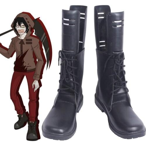 Anime Angels of Death Isaac Foster Cosplay Boots Black Shoes Custom Made