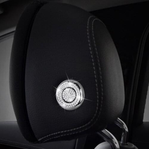Car Styling Head Pillow Adjustment Button Diamond Trim for Mercedes Benz C class W205 C180 200 300 GLC X253 E W213