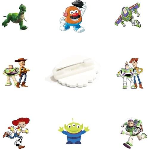 Disney Toy Story Cartoon Enamel Epoxy Resin Acrylic Pin Brooch Shirt Bag Badge Childhood Cartoon Animal Jewelry Gift