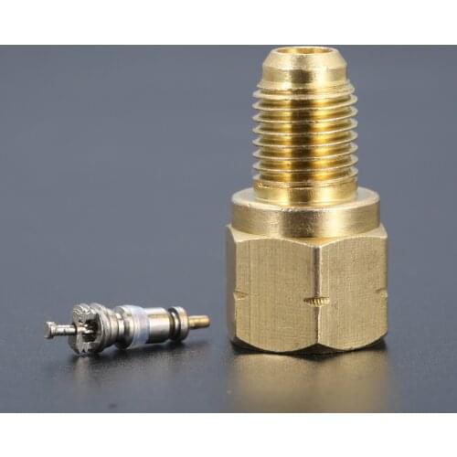 DRELD Solid Brass R1234YF Vacuum Pump Adapter 1/2 ACME-LH x 1/4SAE MALE Connections FOR R1234YF SYSTEMS