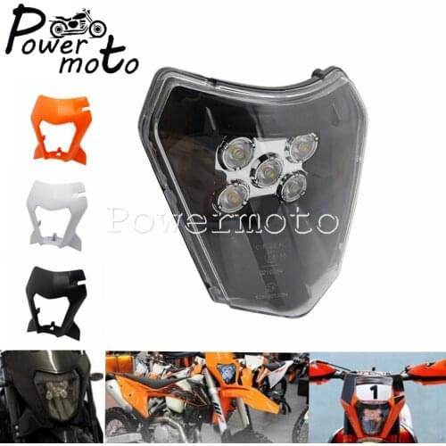 Motocross Enduro LED Headlight Mask Cover For 125 150 250 300 350 400 450 SX XC SX-F XC-W EXC Dual Sport Headlamp Mask Guard