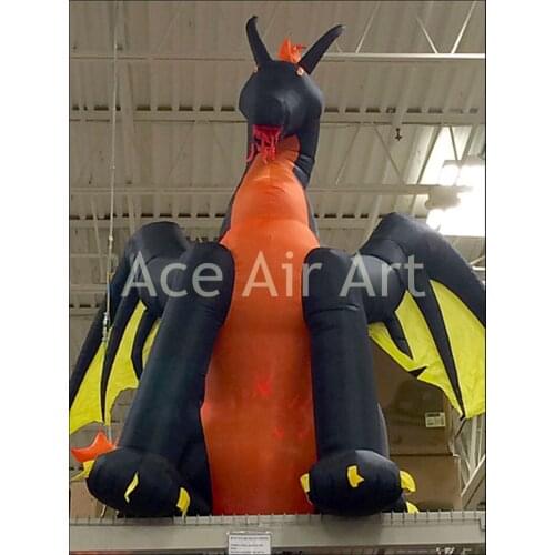 Halloween cartoon inflatable animated fire dragon for sample prototype