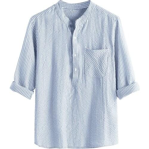 ISHOWTIENDA Mens Linen Shirts