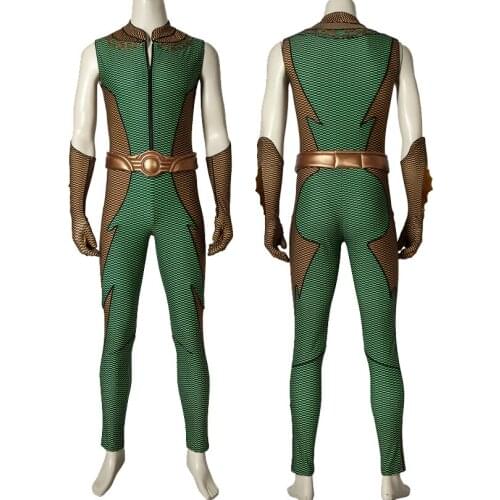 Adult Men Boys Season 1 Clothes Cosplay Costume Deep Green Fighting Outfit Halloween Party Full Props