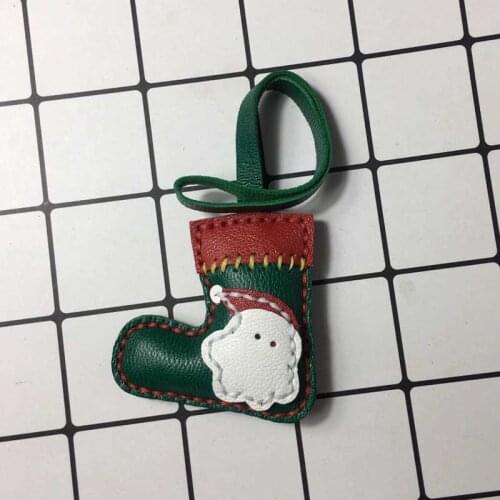 Leather Die Cut For DIY Leathercraft Christmas Ornament Decoration Sock Santa Claus 65x60mm