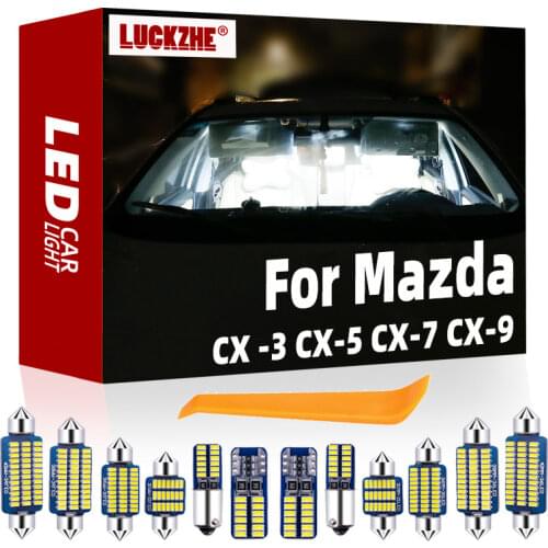 LUCKZHE Canbus For Mazda CX-3 CX-5 CX-7 CX-9 CX3 CX5 CX7 CX9 Vehicle LED Interior Dome Map Light License Plate Light Accessories