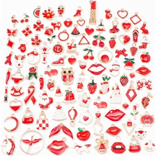 New Color System Enamel Mixed Style Handmade Pendant Zinc Alloy Charm For Diy Bracelet Earring Necklace Jewelry Making Wholesale