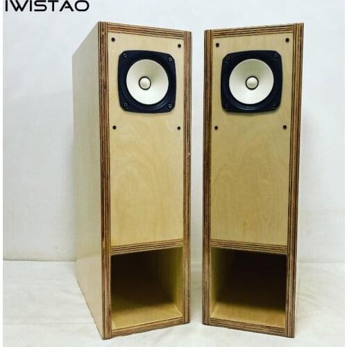 IWISTAO FOSTEX FE126En Full Speaker Finished 1 Pair Labyrinth Back Loaded Plus Bass Reflex Hybrid Speaker Enclosure