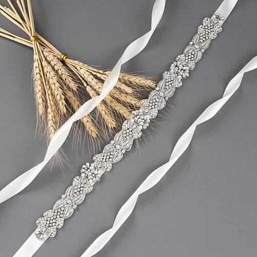 S370 Diamond Bride Wedding Dress Belts Pearl Bridal Bridesmaid Dresses Accessories Belt Women Prom Party Evening Dresses Sash