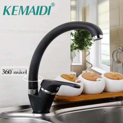 KEMAIDI Black Hand Painting Water Mixer 360 Swivel degree rotation Kitchen Faucet Single Handle for Kitchen Basin Sink MixerTap