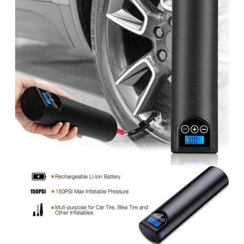 USB Charging Mini Bike Air Pump Bicycle Tire Inflator 2000mAh 150PSI 12V Portable Cars Motorcycles Air Pump with LED Light