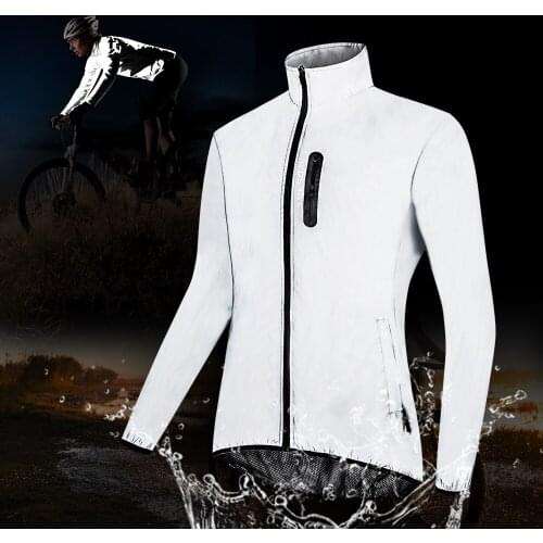 WOSAWE Cycling Sports Autumn Full Reflective Jacket Night Running Windproof Rainproof Warm Breathable Windbreaker Bike Jacket