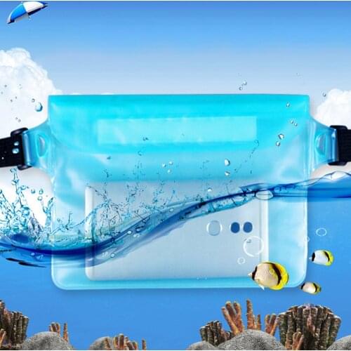 Waterproof Waist Bag Underwater PVC Swimming Beach Mobile Phone Waist Bum Bag Dry Pouch Adjustable Belt Screen-Touchable Bag new