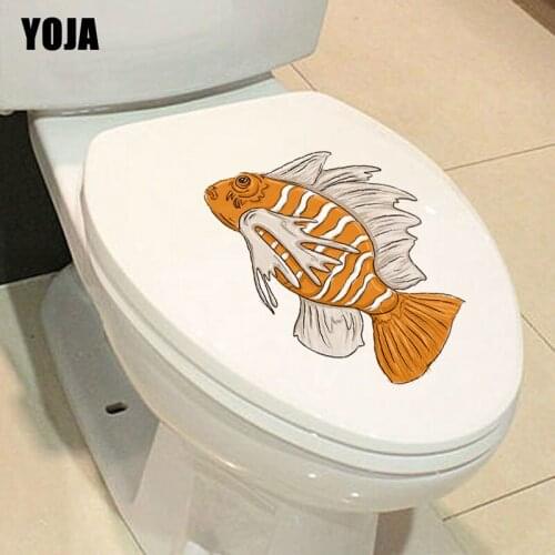 YOJA 24.2X16.3CM Personality Fish Wall Sticker Bedroom Home Decor Toilet Decal Creative Art T3-1096