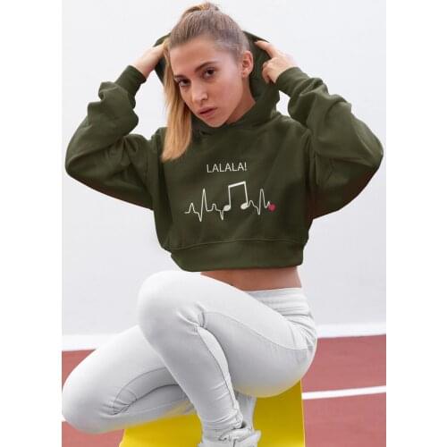 Angemiel Wear Lalala Rhythm Green Short Hooded Sweatshirt