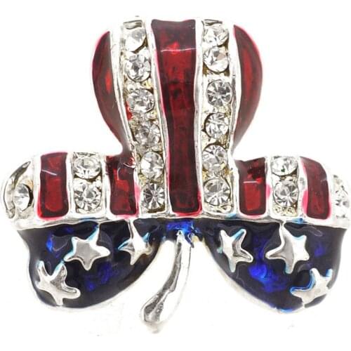 American Flag Clover Tack brooch Pin for Women Dress Scarf Accessories 0.75 x 0.625 inches
