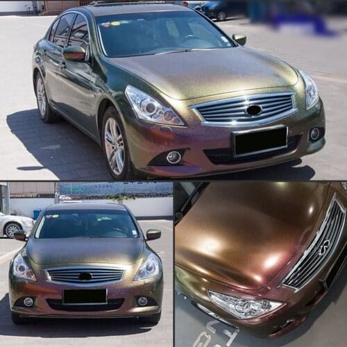 1.52*6M Car DIY Sticker Glossy Chameleon Pearl Glitter Vinyl Sticker Purple Red Car Wrap Sticker Decal Air Release Film