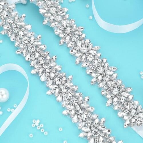 1PC)Rhinestone Bridal belt wedding with crystal diamond wedding dress accessories belt sash for wedding dress WDD1073