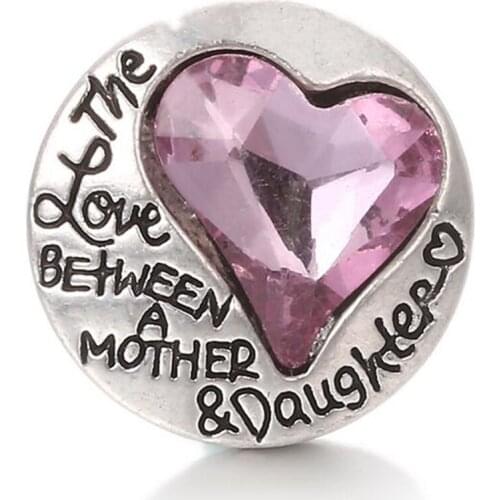 10Pcs/lot 18MM Snap Button Jewelry DIY Crystal Heart Pattern snap Button Charms Fit Women Snap Bracelet Jewelry