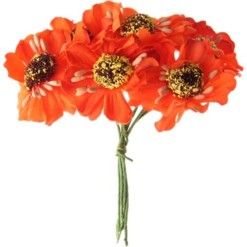 12 Bundle(72pcs) Artificial Camellia Flower Simulation bloom silk flower bouquet headdress brooch DIY wreath materials bride