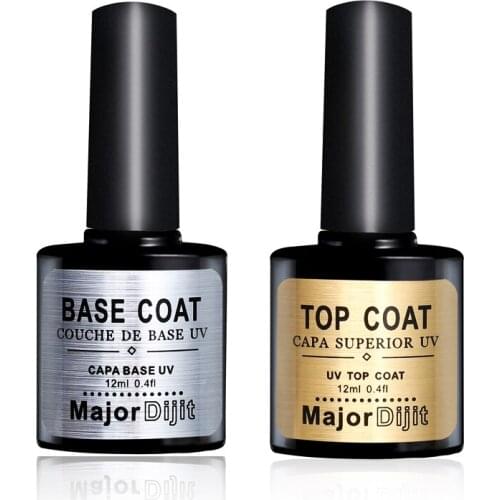 12ml Base&Top Coat Gel Nail Polish UV Transparent Soak Off Primer Gel Polish Gel Lacquer Professional Nail Art Manicure