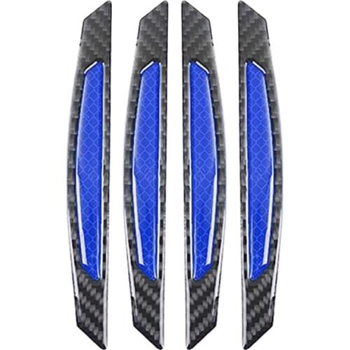 4PCS Car Door Warning Sticker Anti-Collision Reflective Strip Carbon Fiber Warning Anti-Scratch Trim