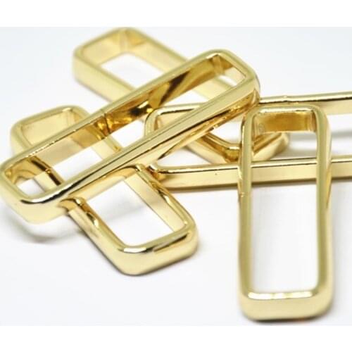 40mm Metal Wire Formed Rectangle Buckle Gold Loops Ring for Webbing Leather Craft Bag Strap Belt Adjustable Replace