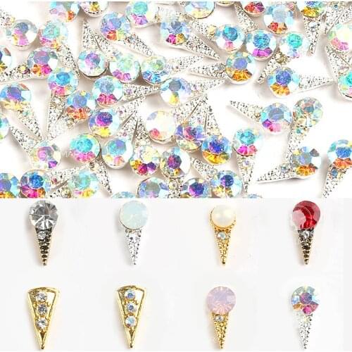 5 Pieces 3D Metal Zircon Nail Art Jewelry Japanese Nails Decorations Crystal manicure Diamond Charms