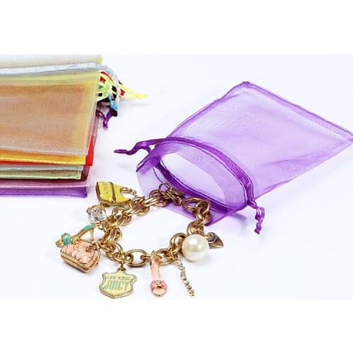 50 pcs/lot 10*15 cm Organza Bags Delicate Solid Bags Cute 10x15cm Custom Logo Jewelry Kids Candy Package Newest Design
