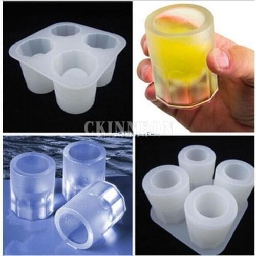 50Pcs/Lot Summer 4-hole Silicone Ice Cup Mold DIY Wine Glass Ice Lattice Home Ice Lattice Making Tool For Kitchen Bar