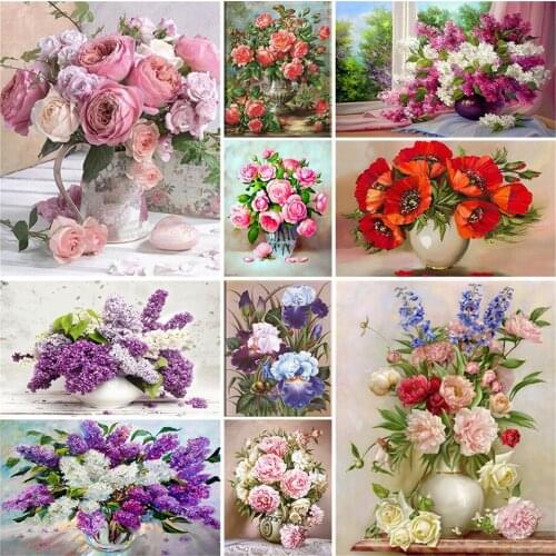 5D DIY Diamond Painting Flower Cross Stitch Kit Art Painting Rhinestone Mosaic Diamond Embroidery Home Decoration Gift