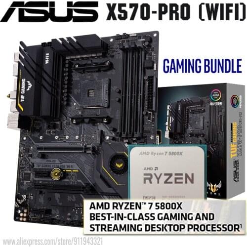 Asus TUF GAMING X570-PRO (WI-FI) X570 WIth Ryzen 7 5800X Motherboard Set PCI-E 4.0 DDR4 128GB Motherboard Kit Placa-mãe Kit New