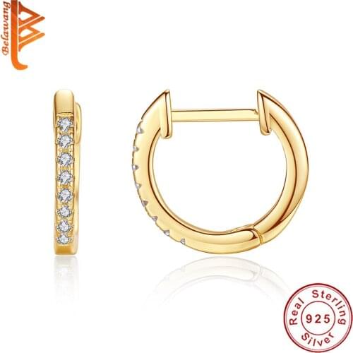 BELAWANG 2021 Top Quality Fashion Hoop Earrings Lead & Nickel Free 925 Sterling Silver Earrings for Women Ladies Luxury Jewelry