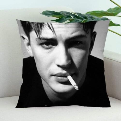 Tom Hardy Pillow Cover Bedroom Home Office Decorative Pillowcase Square Zipper Pillow Cases Satin Soft