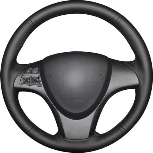 Black Natural Leather Car Steering Wheel Cover for Suzuki kizashi 2010