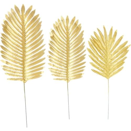 Wedding Wall Decor Golden Leaves Turtle Back Leaf Festival Flower Arrangement Eucalyptus Leaves Home Decoration Fake Plants