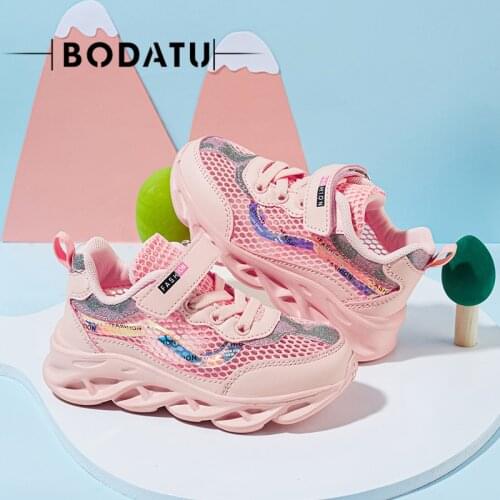 BODATU Childrens Sneakers 2021New Girls' Shoes Hollow Out Breathable Tennis Sneakers Walking Fashion Childrens Casual Shoes