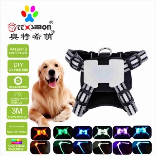 Dogled CC SIMON Led Light Dog Collar Charging PET Accessories Reflective Harness